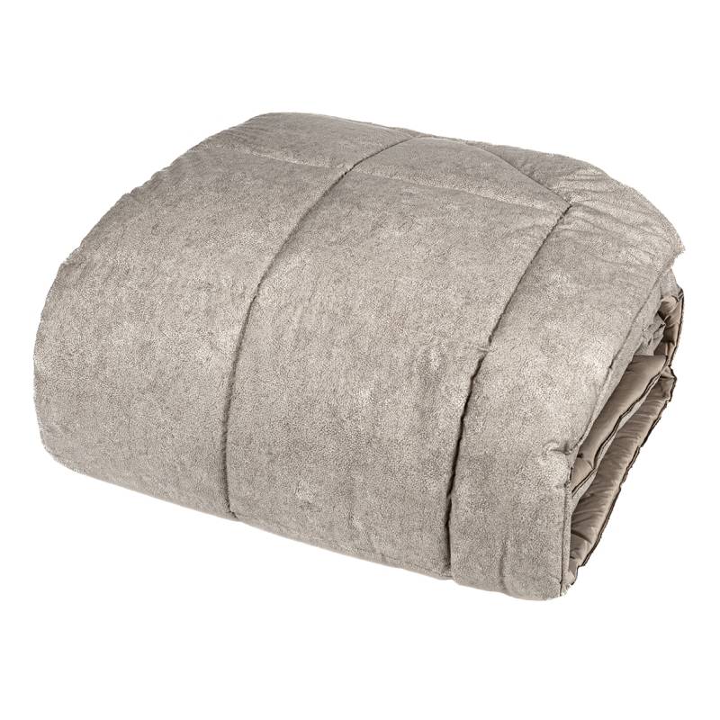 Trapunta invernale matrimoniale Galuchat di Fazzini. Piumone in percalle di cotone, variante di colore sasso tortora