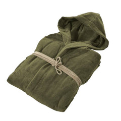 Accappatoio Coccola Fazzini in Spugna di cotone, con cappuccio. Colore cactus verde scuro.