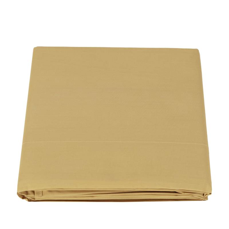 Lenzuolo superiore Arianna di Fazzini. Lenzuolo di sopra matrimoniale tinta unita in percalle di puro cotone. Colore ocra