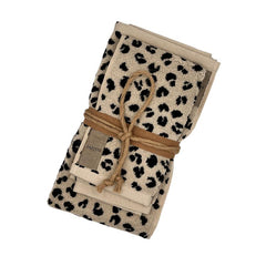 asciugamano con ospite fazzini tabby fantasia maculata offwhite nero beige spugna di cotone