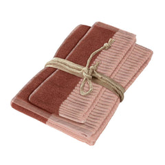 asciugamano viso con ospite fazzini dialogo. colore rosa sandalo