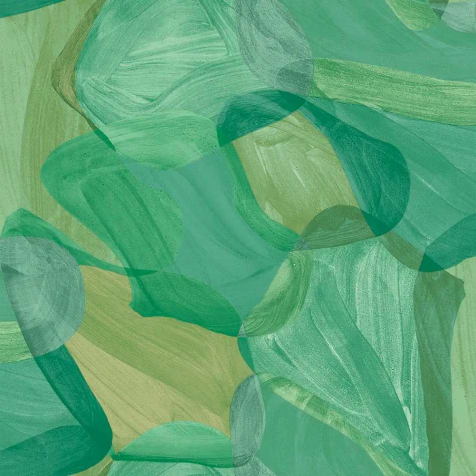 lenzuolo copriletto gabel ibiza. fantasia geometrica forme morbide verde prato