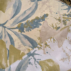 Lenzuolo copriletto Gabel Saint Tropez. Fantasia foglie tropicali oro su fondo madreperla beige