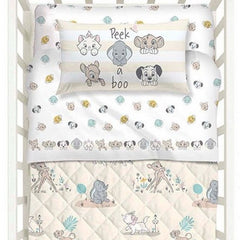 lenzuolo culla Caleffi con i cuccioli Disney Dumbo, Simba, Bambi, Aristogatti.