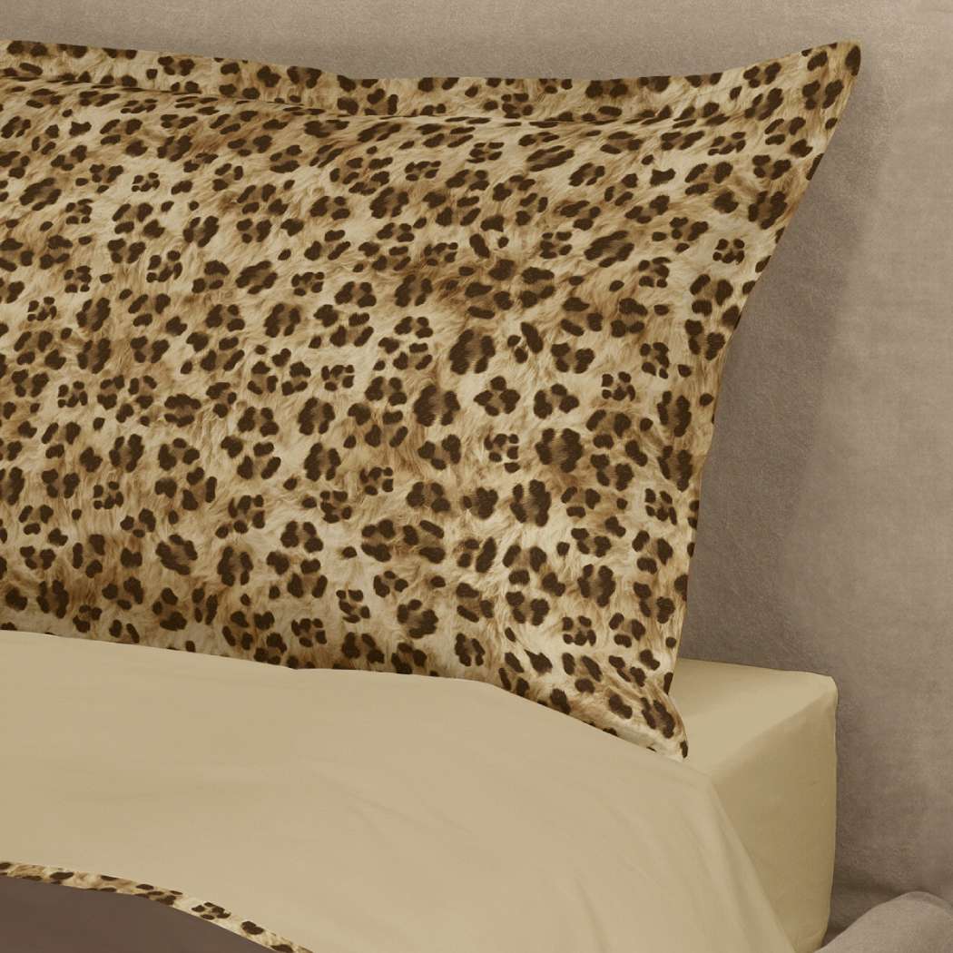 completo lenzuola tabby fazzini matrimoniale fantasia animalier leopardata