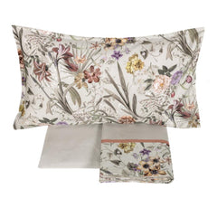 completo lenzuola fazzini vanitas fantasia floreale colore sandalo beige