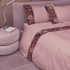 completo lenzuola in flanella di cotone fazzini nettare rosa fantasia floreale