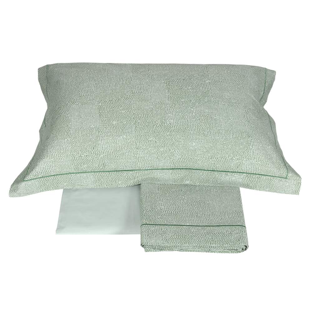 completo lenzuola hidamari fazzini. Microfantasia a puntini colore verde.
