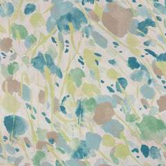 Lenzuolo copriletto matrimoniale Lola di Somma, in percalle di cotone. Fantasia con fiori stile acquerello. Colore verde acqua.