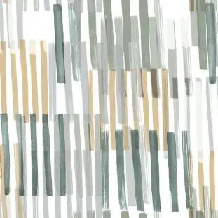 Completo lenzuola Somma Madeleine matrimoniale in flanella di cotone. Fantasia geometrica a righe grigie, verdi, oro