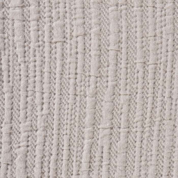 Copriletto estivo caleffi paraggi in cotone tinta unita tortora effetto stropicciato a righe