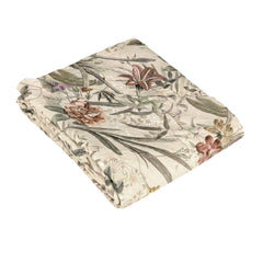 copriletto estivo vanitas fazzini. Fantasia floreale colore sandalo beige.