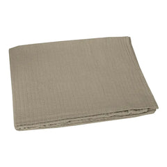 Copriletto Estivo matrimoniale Gabel riflesso. Morbida coperta in cotone tinta unita corda tortora, effetto nido d'ape.