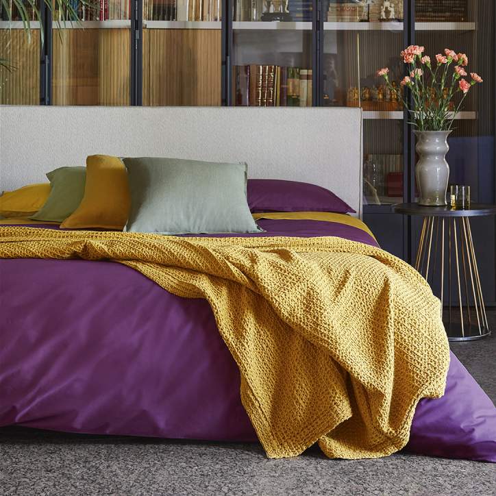 Copriletto Estivo Nettare fazzini matrimoniale in cotone. Coperta estiva con trattamento stone washed