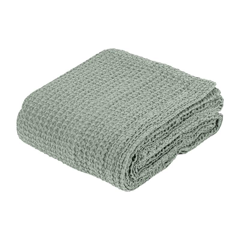Copriletto Estivo Nettare fazzini matrimoniale in cotone. Coperta estiva con trattamento stone washed colore surf verde acqua