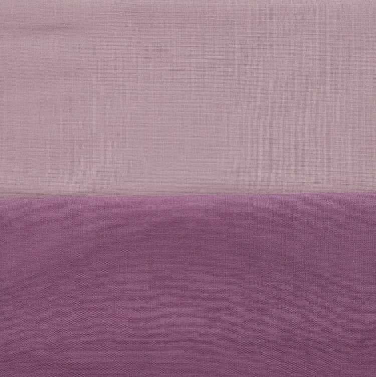 Parure copripiumino tinta unita double face in cotone. Colore glicine e rosa.