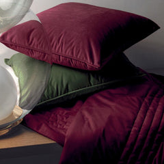 Cuscino arredo Fascino Fazzini in velluto tinta unita. Colore Burgundy Bordeaux.