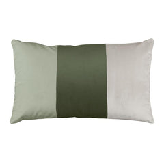 Cuscino arredo Fazzini Arcimboldi patchwork in velluto tinta unita a fasce. Colore verde bosco