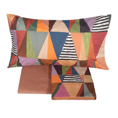 lenzuolo copriletto fazzini mexico. Federe e lenzuolo fantasia geometrica multicolore.