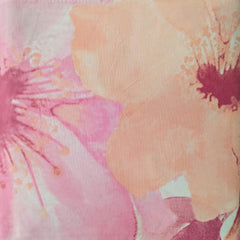 Lenzuolo Copriletto Somma Odette Matrimoniale. Fantasia con grandi fiori rosa e pesca. Percalle di cotone.