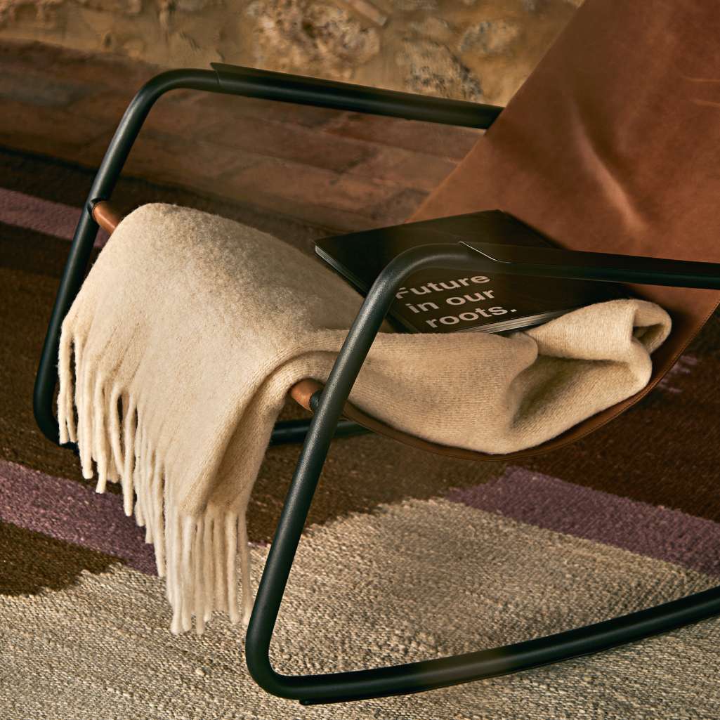 plaid cromatismi fazzini in lana tinta unita off white beige panna con frange