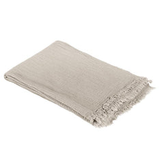 pladi fazzini Criss Cross. Tinta unita beige, effetto goffrato con frange