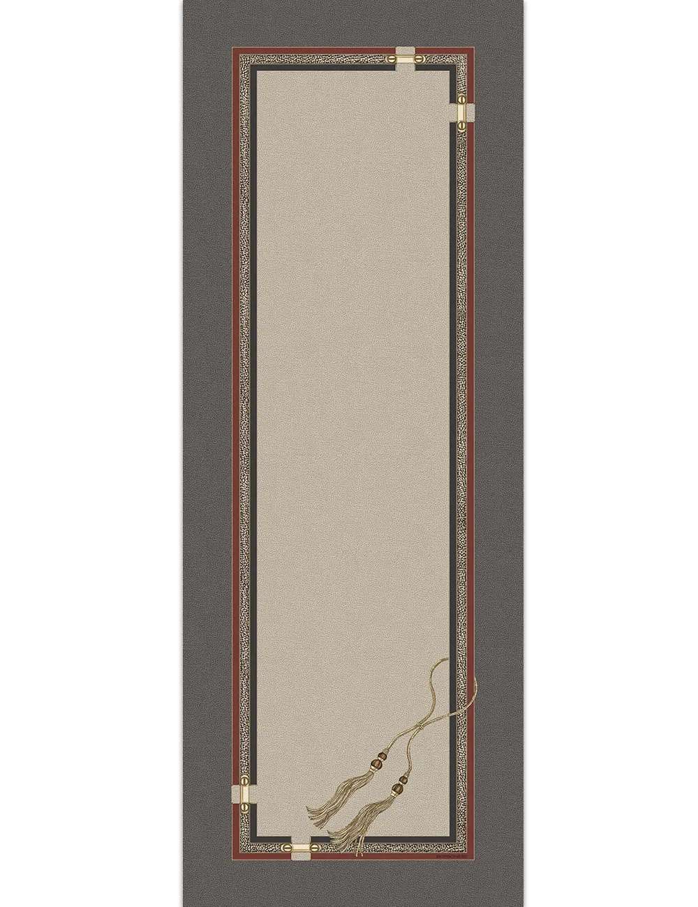 Runner Borbonese Ascot in puro cotone. La corsia Borbonese Ascot è caratterizzata dalla tipica stampa Borbonese a occhio di pernice, incorniciata da diverse fasce di altri colori. Perfetto sia per ambienti moderni che tradizionali. Corsia rettangolare colore grigio piombo antracite con riga rossa, misura 50x150 cm.