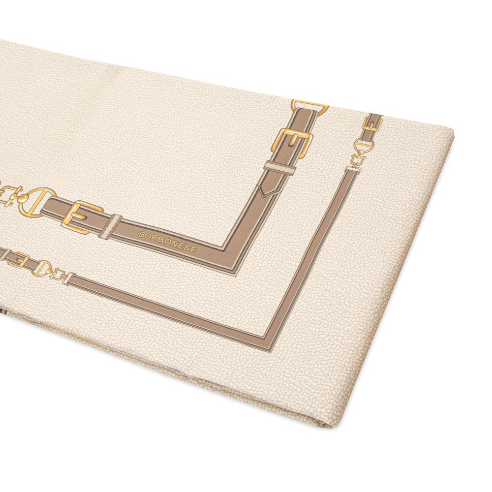 runner borbonese belt. Corsia occhio di pernice beige, incorniciata da una cintura.