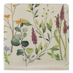 Tovaglia Gabel Eden in panama di puro cotone con stampa digitale. Fantasia con fiori dai toni delicati su fondo panna/beige. misura rettangolare per 6 (150x180 cm), per 8 (150x220 cm) e per 12 persone (150x270 cm).