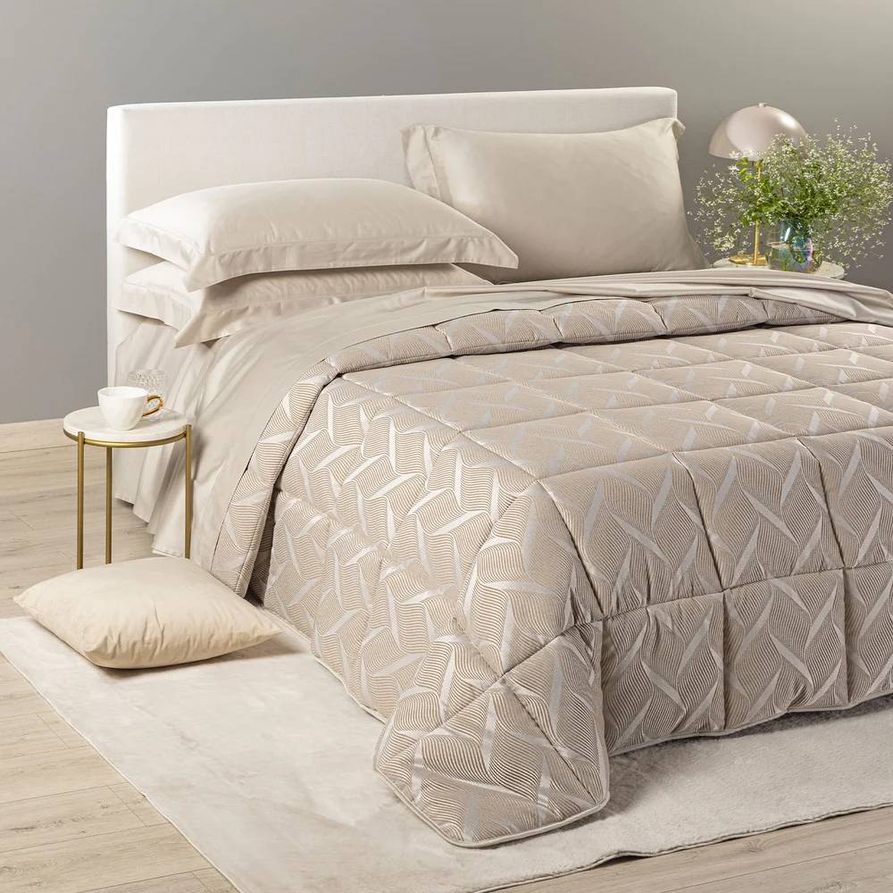trapunta invernale caleffi biki piumone matrimoniale fantasia sabbia beige