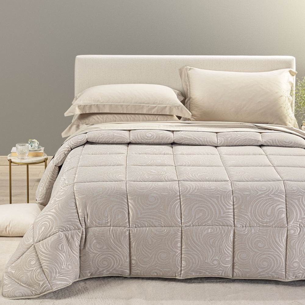 trapunta invernale caleffi silver sabbia piumone raso jacquard matrimoniale