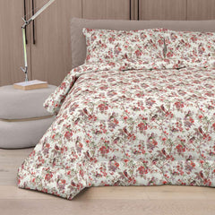 trapunta invernale fazzini birds garden fantasia fiori e uccelli colore rosso piumone matrimoniale