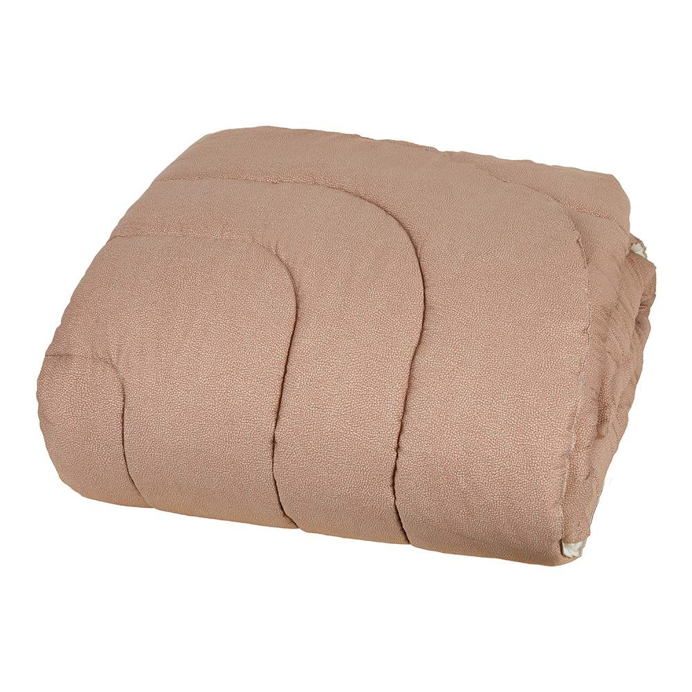 Trapunta invernale matrimoniale Borbonese Minimal in raso cotone. piumone fantasia a occhio di pernice cuoio.