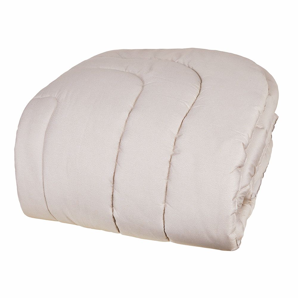 Trapunta invernale matrimoniale Borbonese Minimal in raso cotone. piumone fantasia a occhio di pernice ecrù beige