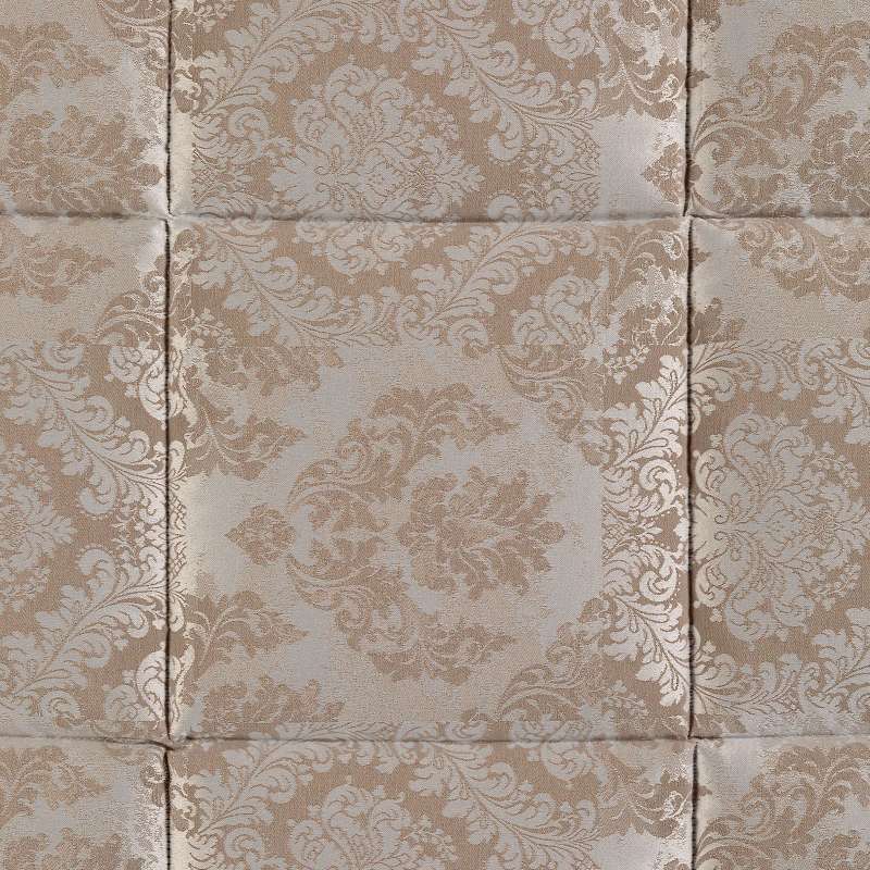 Trapunta invernale matrimoniale Caleffi Mida, in prezioso raso jacquard. Il piumone Mida presenta una fantasia dallo stile classico, nella variante di colore naturale tortora.