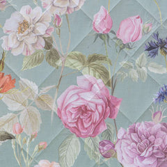 Trapuntino Giardino romantico fantasia floreale con fondo verde giada degradè