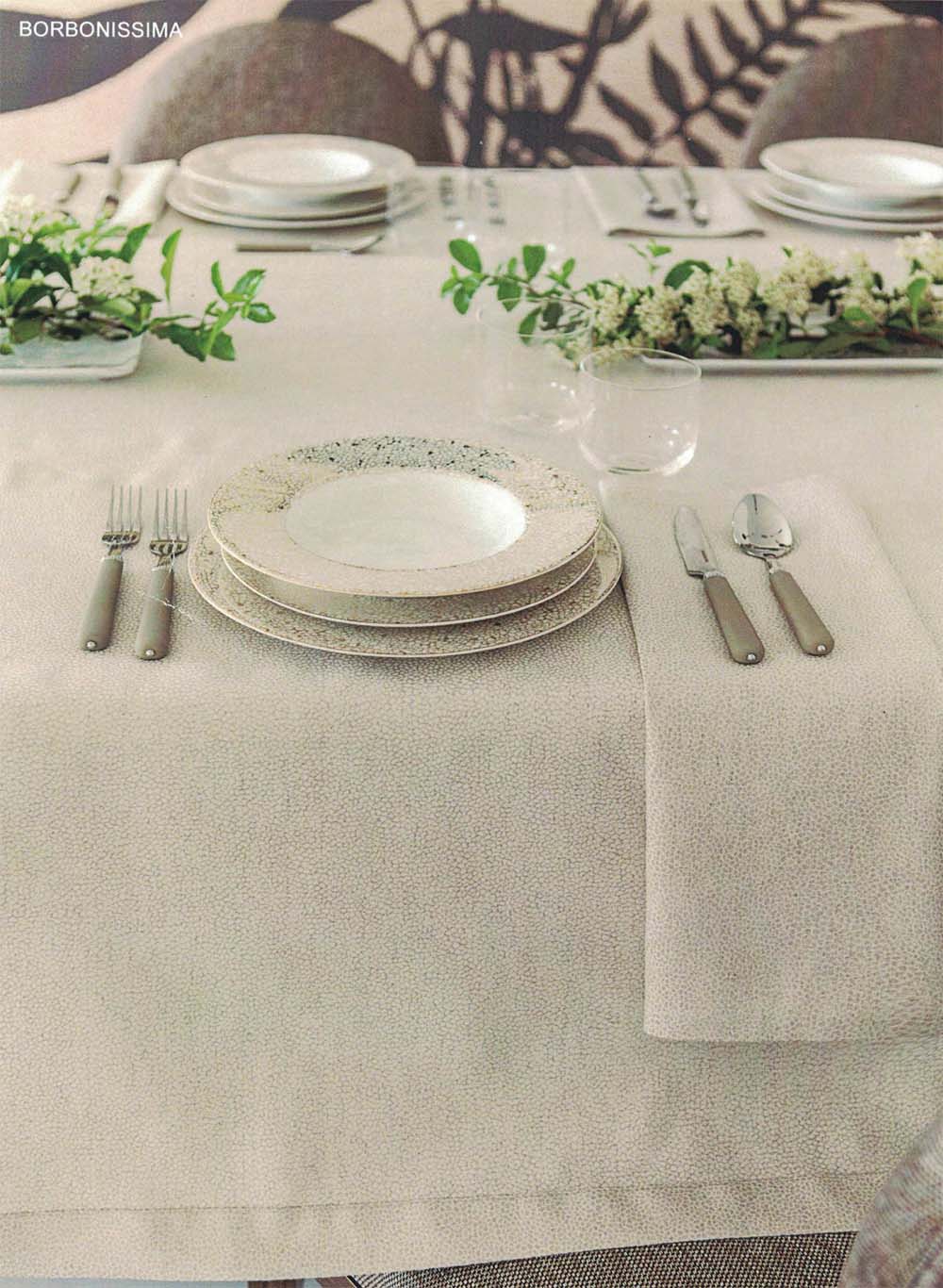Borbonissima servizio tavola borbonese in lino tovaglia per 12 persone con tovaglioli