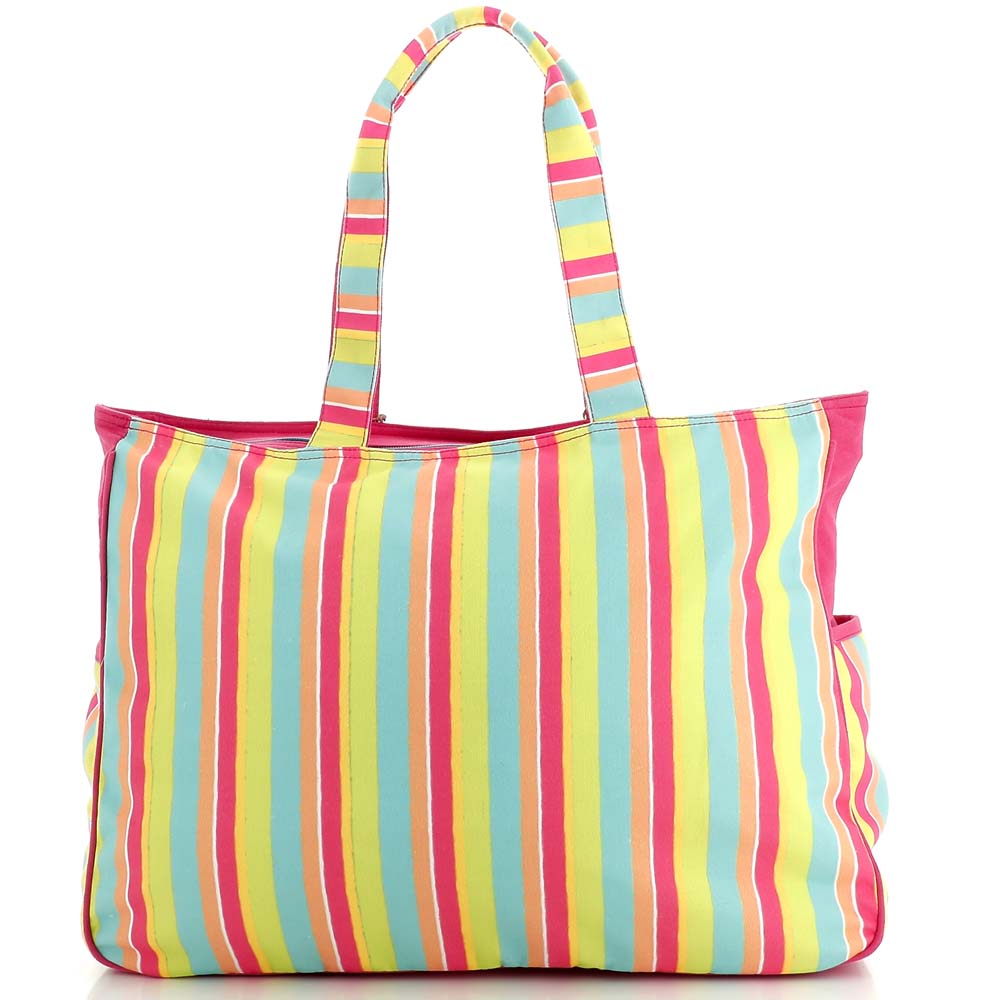 Borsa da mare e spiaggia Karakorum Baten fantasie con ciabatte e righe colorate