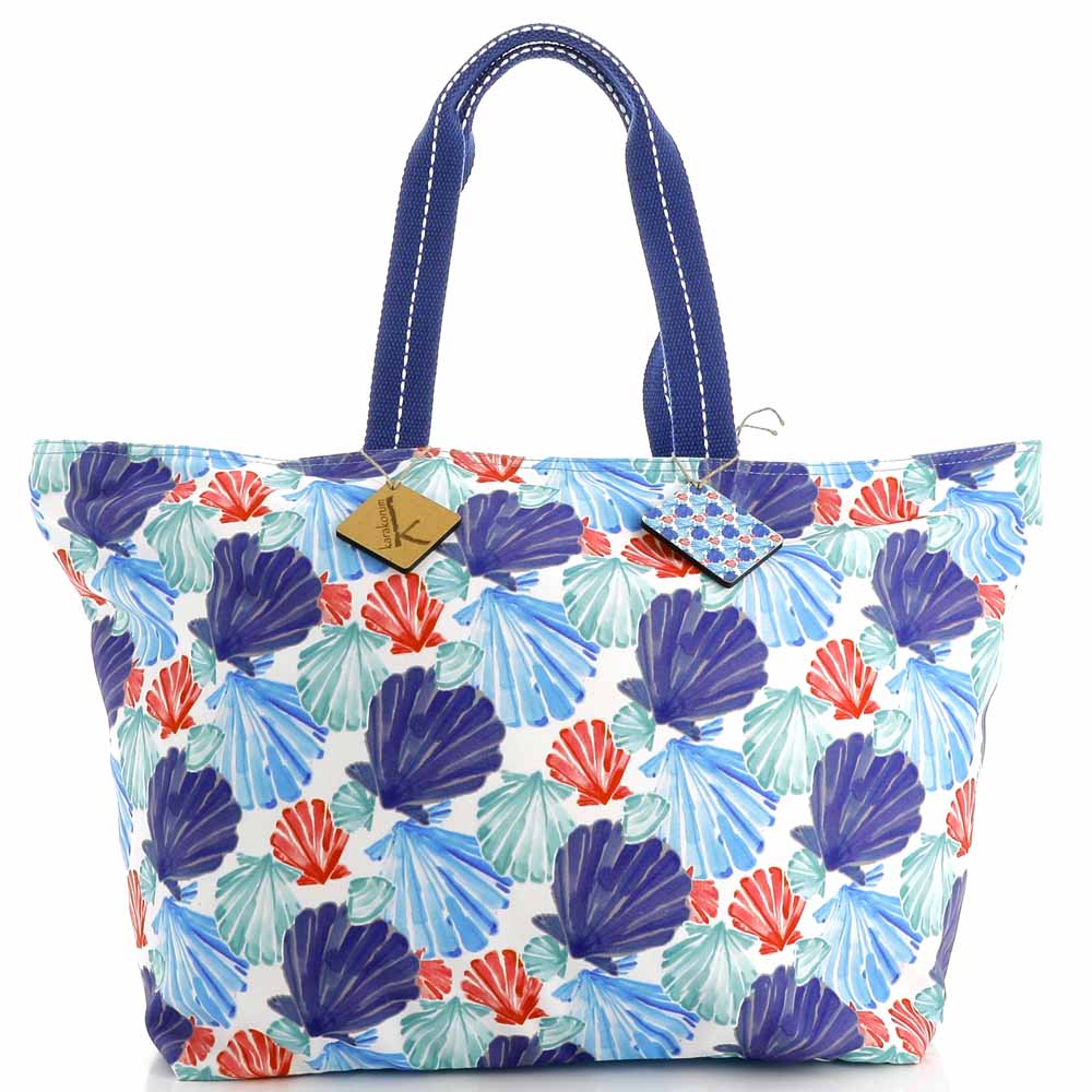 Borsa da mare Karakorum Cabilo fantasia con conchiglie rosse, azzurre, blu