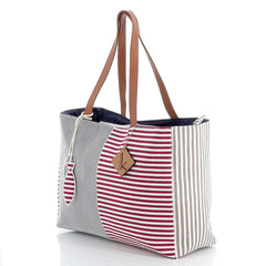 Borsa da mare e spiaggia Karakorum Kuma fantasia a righe rossa bianca e nera