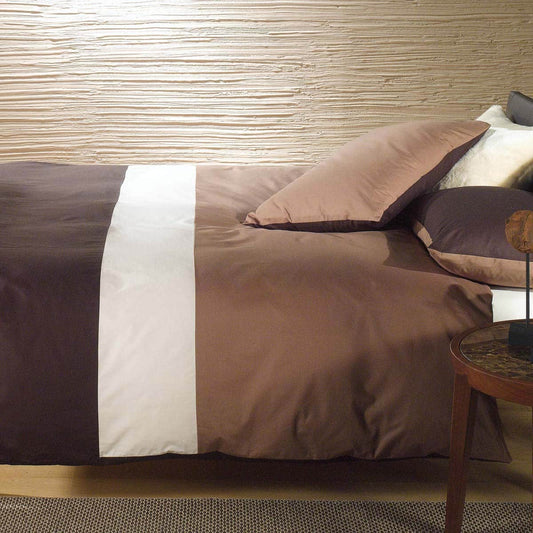 City copripiumino matrimoniale caleffi in cotone caffè marrone