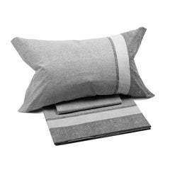 Completo Lenzuola matrimoniale Caleffi Nevada in cotone. Fantasia. colore grigio.