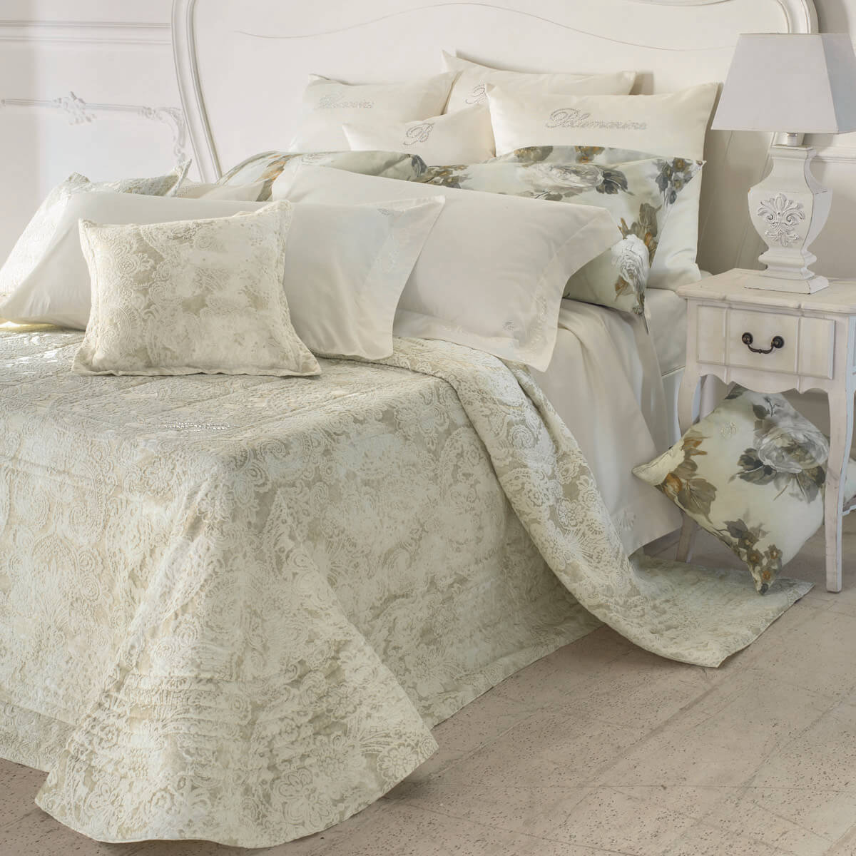 Copriletto Blumarine Veneziano beige coperta estiva matrimoniale