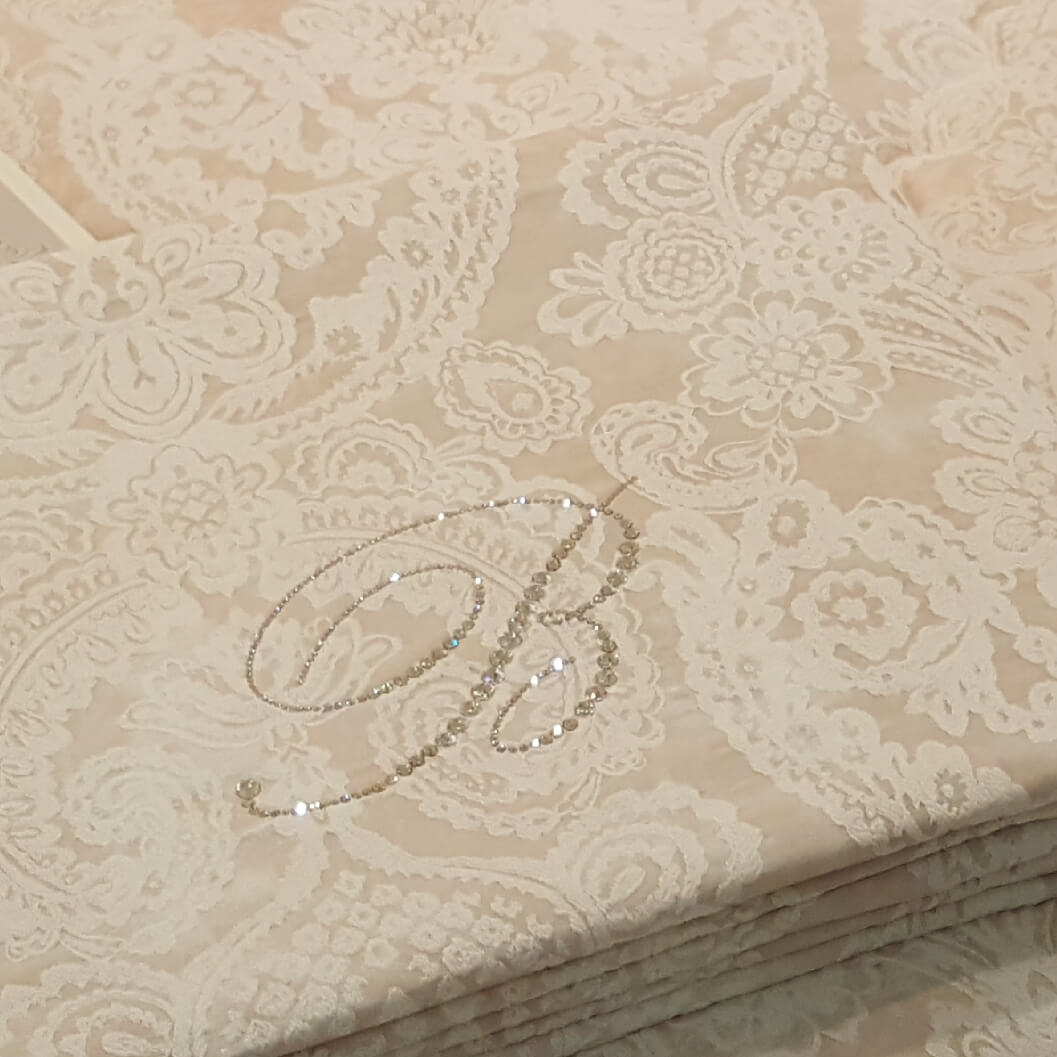 Copriletto Blumarine Veneziano rosa cipria coperta estiva matrimoniale