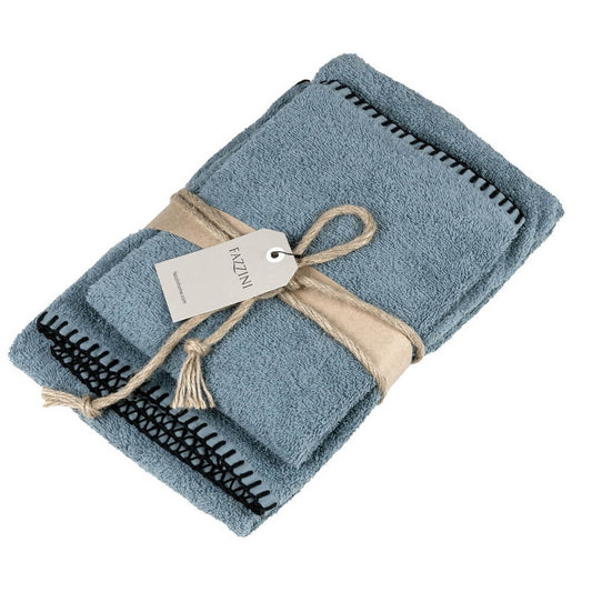 Furia coppia asciugamani con ospite fazzini teal azzurro