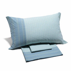 Completo Lenzuola matrimoniale Caleffi Lexus per letto matrimoniale avio azzurro in cotone