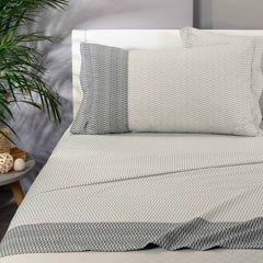 Completo Lenzuola matrimoniale Caleffi Lexus per letto matrimoniale grigio in cotone