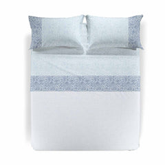 Lenzuola matrimoniale caleffi city cotone completo blu