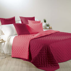 Mix double trapuntino caleffi cotone corallo copriletto tinta unita