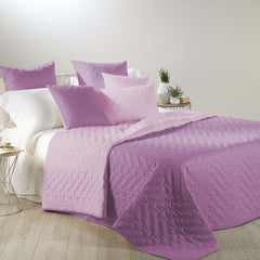 Mix double trapuntino caleffi cotone orchidea copriletto tinta unita